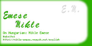 emese mikle business card